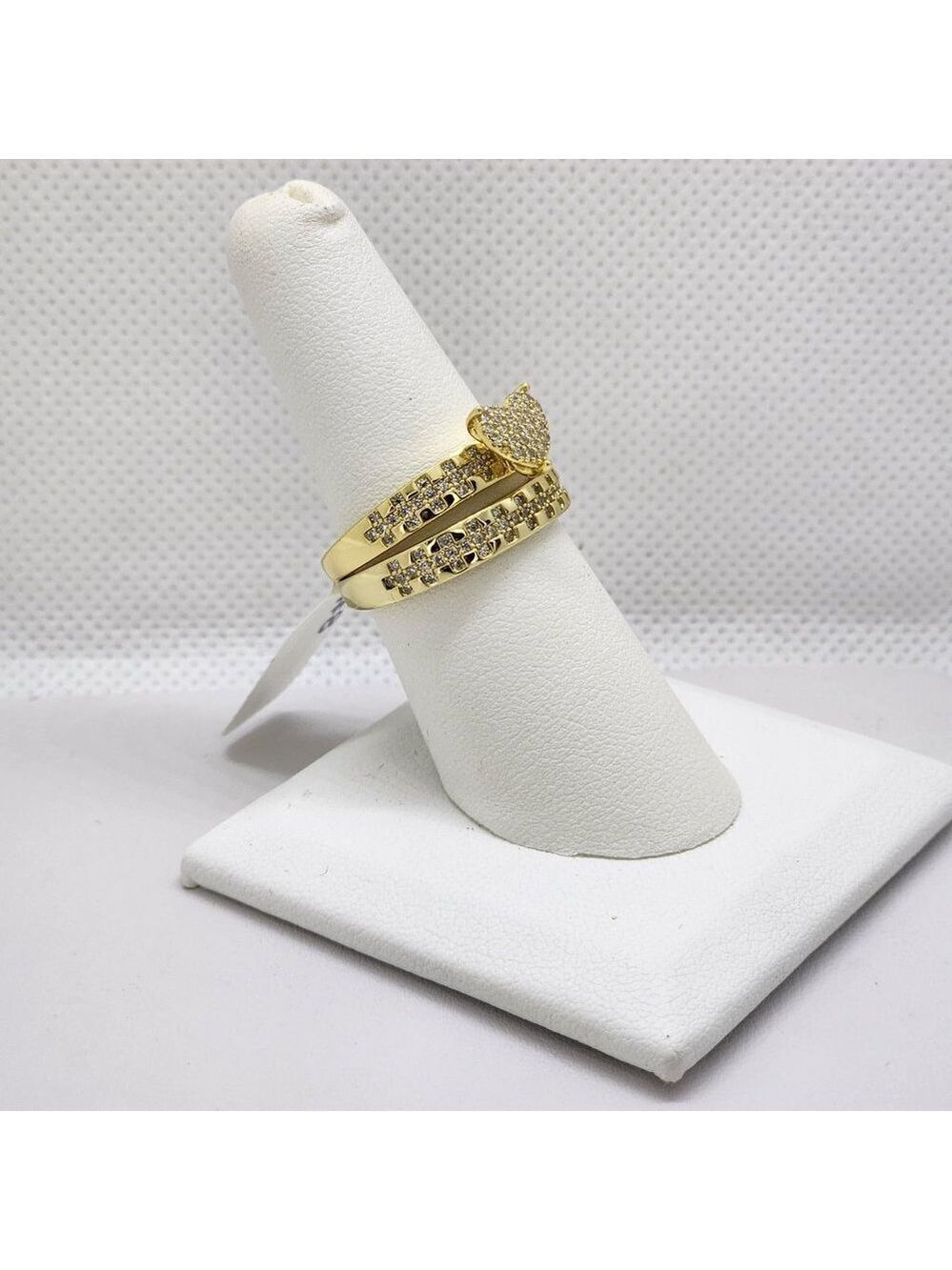Brand New Sterling Silver 925 2pc Heart Ring